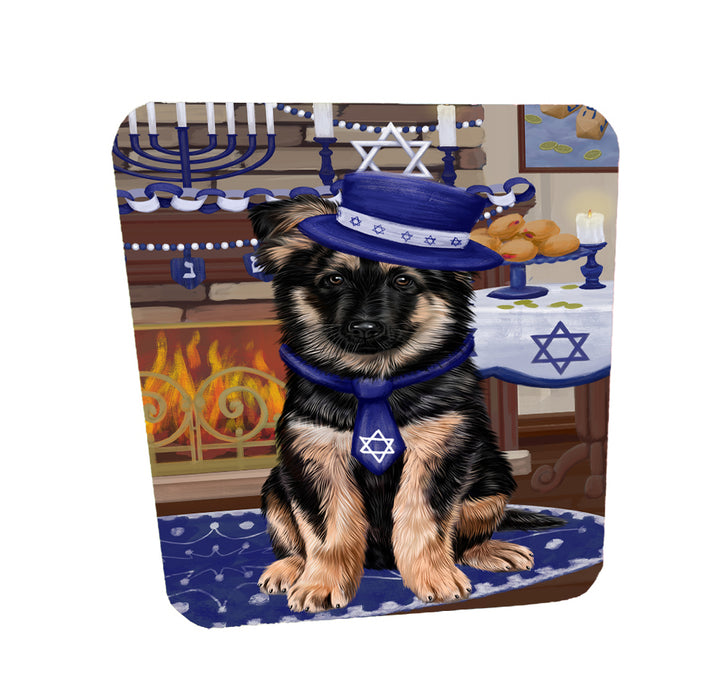Happy Hanukkah Family French Bulldogs Coasters Set of 4 CSTA57630