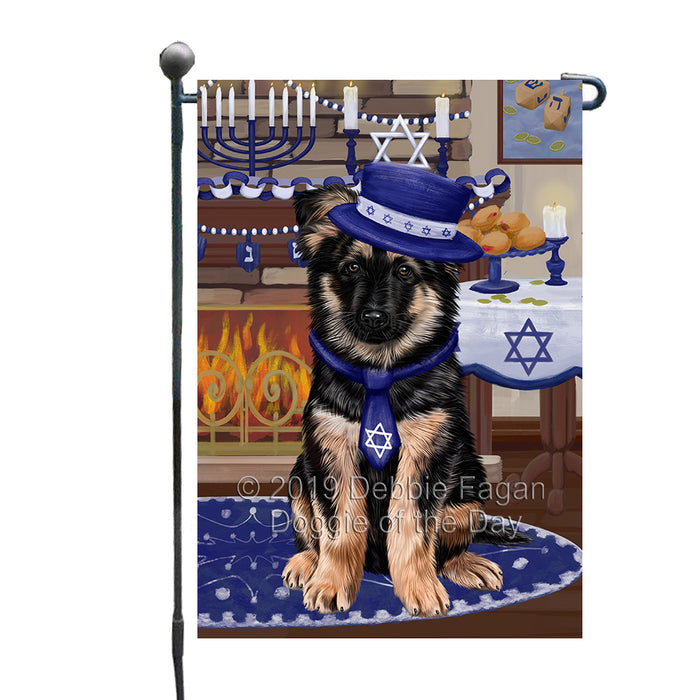 Happy Hanukkah Family and Happy Hanukkah Both German Shepherd Dog Garden Flag GFLG65719