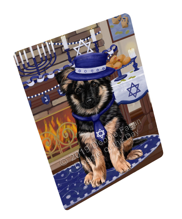 Happy Hanukkah Family and Happy Hanukkah Both German Shepherd Dog Magnet MAG77488 (Small 5.5" x 4.25")