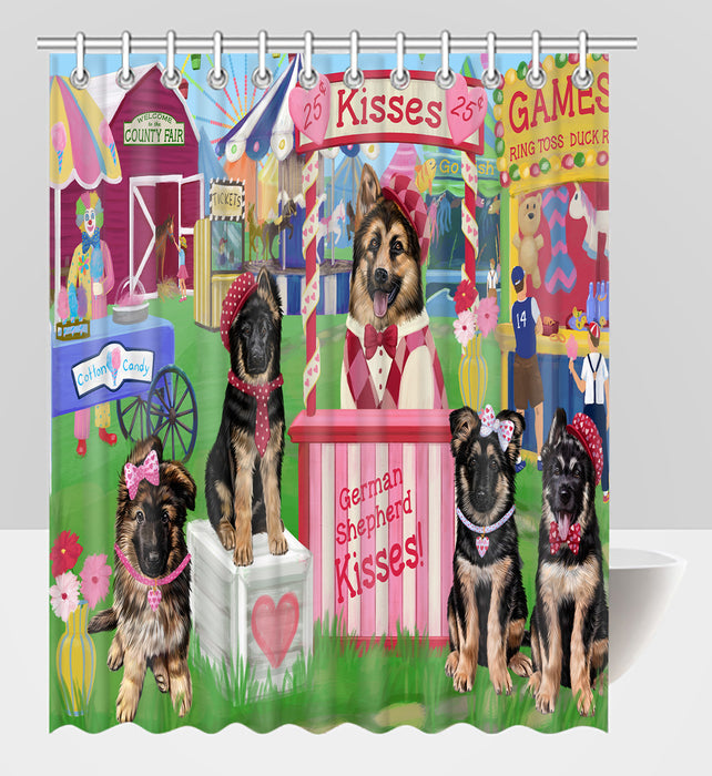 Carnival Kissing Booth German Shepherd Dogs Shower Curtain