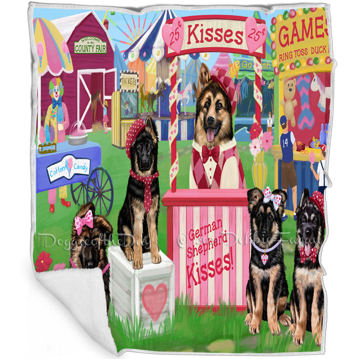 Carnival Kissing Booth German Shepherds Dog Blanket BLNKT121926