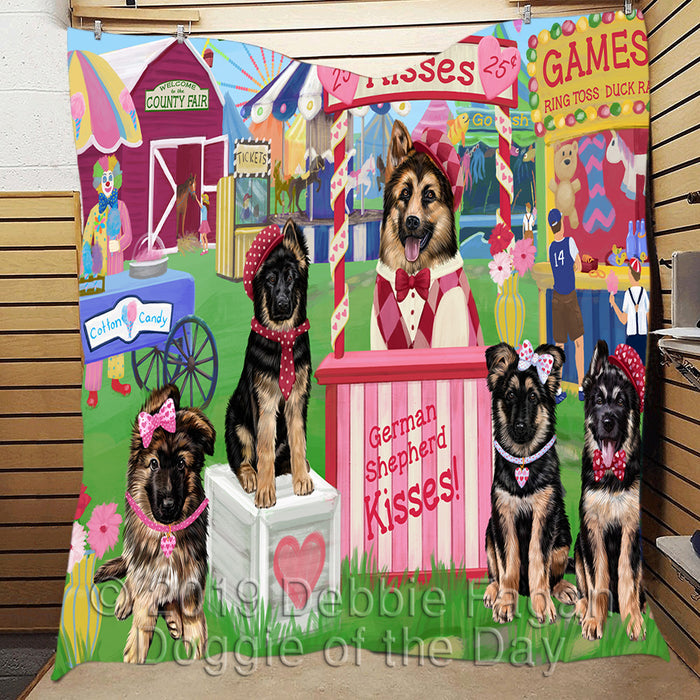 Carnival Kissing Booth German Shepherd Dogs Quilt