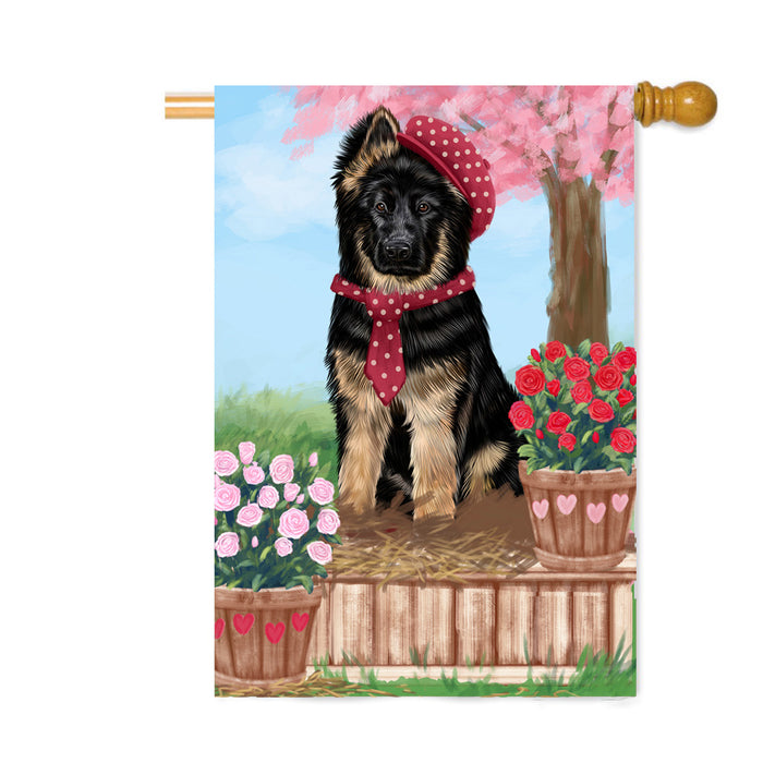 Personalized Rosie 25 Cent Kisses German Shepherd Dog Custom House Flag FLG64862