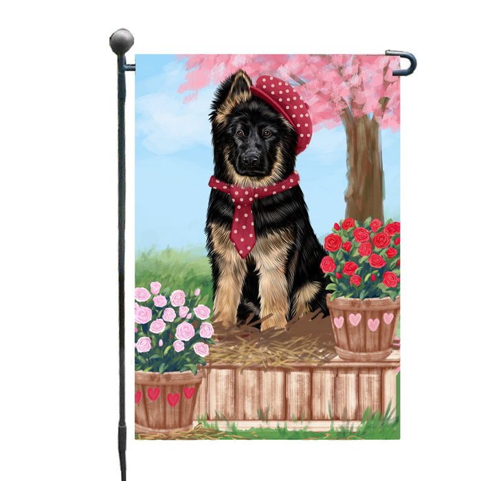 Personalized Rosie 25 Cent Kisses German Shepherd Dog Custom Garden Flag GFLG64714