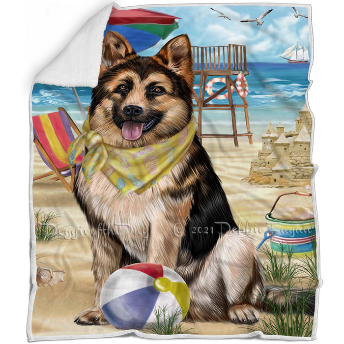 Pet Friendly Beach German Shepherd Dog Blanket BLNKT142502