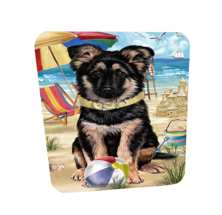 Pet Friendly Beach German Shepherd Dog Coasters Set of 4 CSTA58147