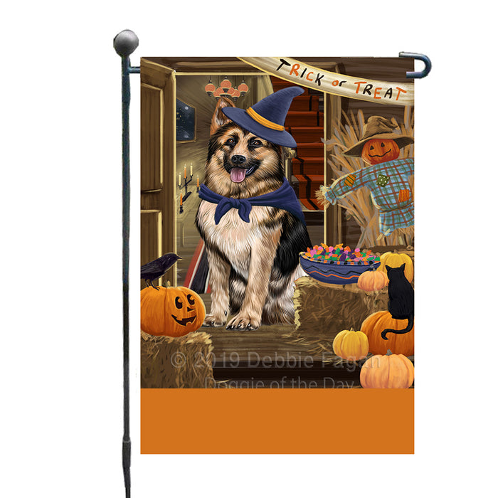 Personalized Enter at Own Risk Trick or Treat Halloween German Shepherd Dog Custom Garden Flags GFLG-DOTD-A59583