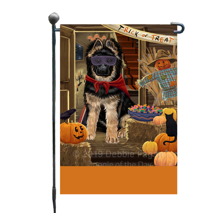 Personalized Enter at Own Risk Trick or Treat Halloween German Shepherd Dog Custom Garden Flags GFLG-DOTD-A59585