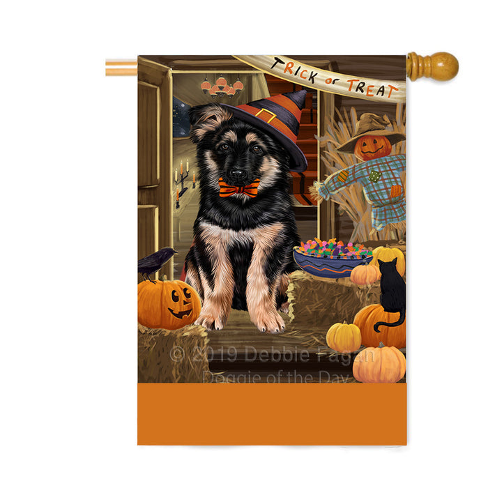 Personalized Enter at Own Risk Trick or Treat Halloween German Shepherd Dog Custom House Flag FLG-DOTD-A59642