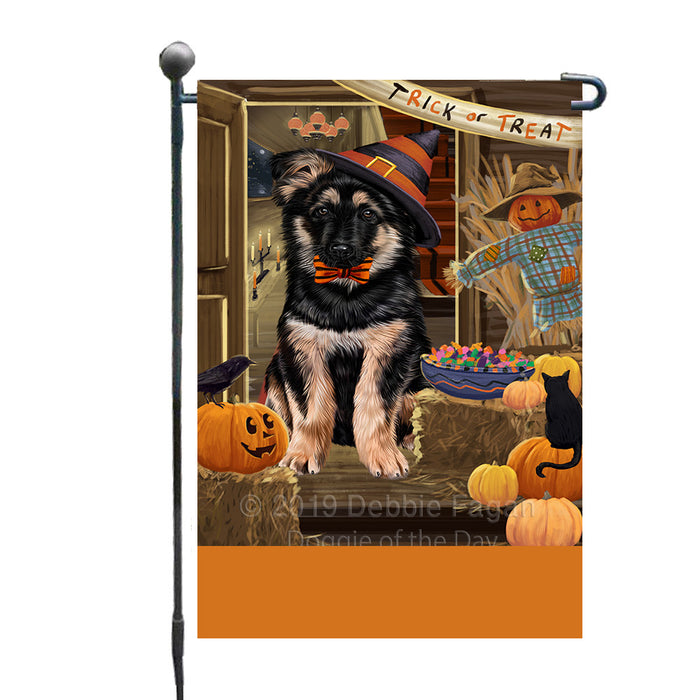 Personalized Enter at Own Risk Trick or Treat Halloween German Shepherd Dog Custom Garden Flags GFLG-DOTD-A59586