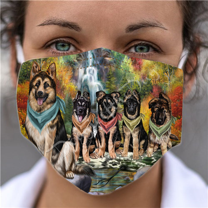 Scenic Waterfall German Shepherd Dogs Face Mask FM49302