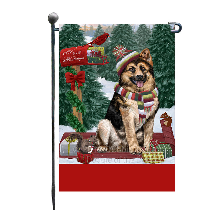 Personalized Merry Christmas Woodland Sled  German Shepherd Dog Custom Garden Flags GFLG-DOTD-A61587