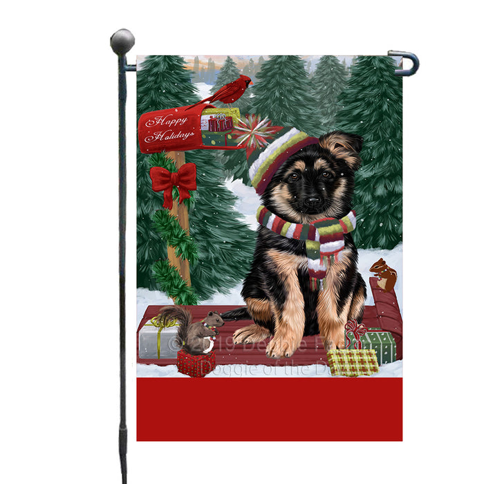 Personalized Merry Christmas Woodland Sled  German Shepherd Dog Custom Garden Flags GFLG-DOTD-A61588
