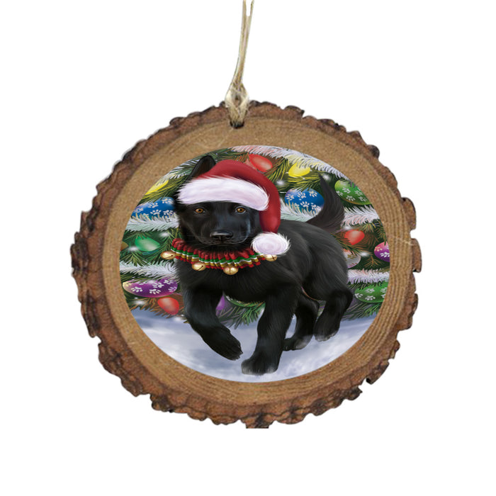 Trotting in the Snow German Shepher Dog Wooden Christmas Ornament WOR49444