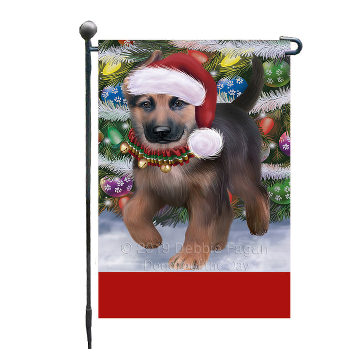 Personalized Trotting in the Snow German Shepherd Dog Custom Garden Flags GFLG-DOTD-A60734