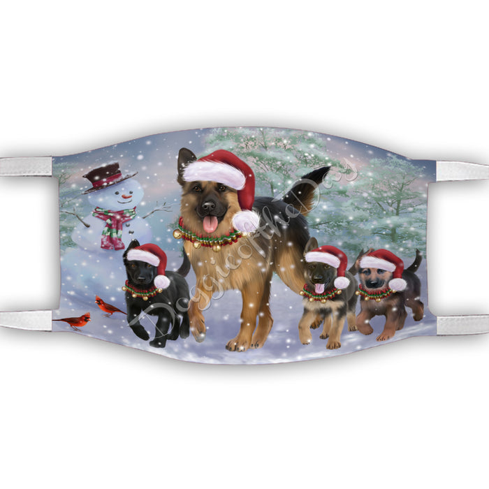 Christmas Running Fammily German Shepherd Dogs Face Mask FM48719