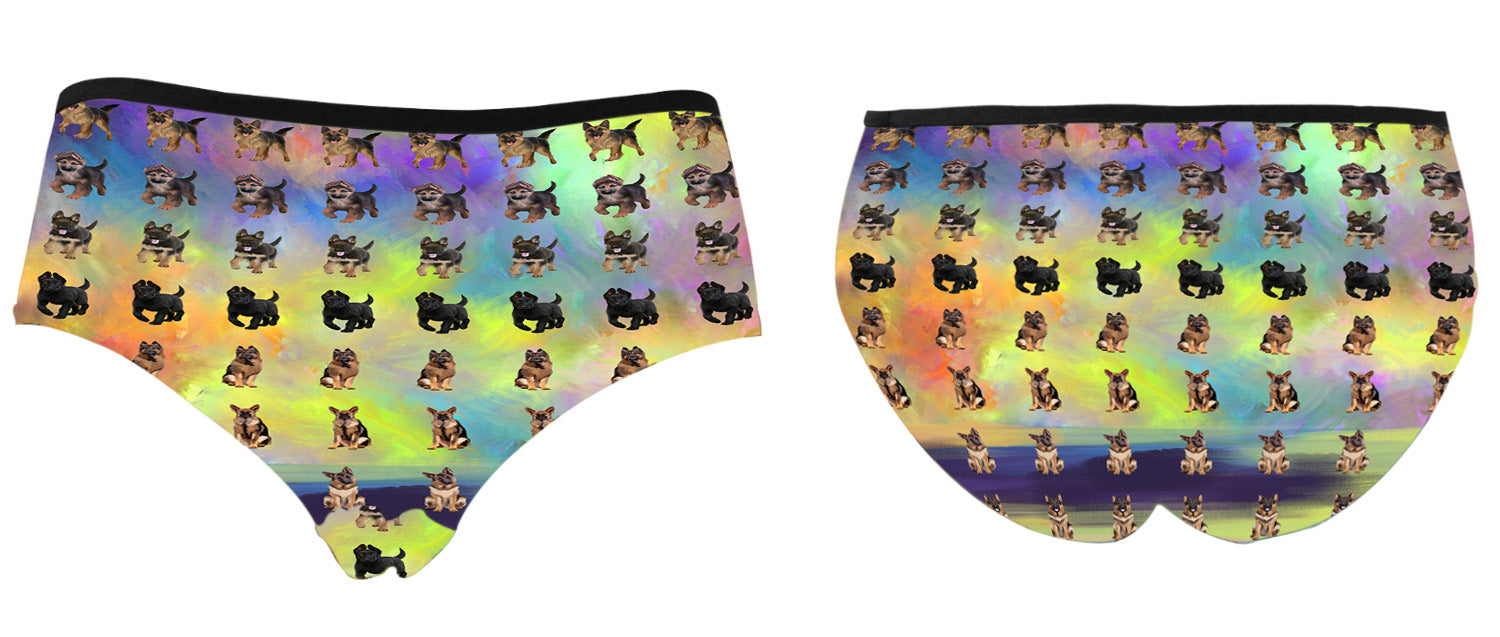 Paradise Wave German Shepherd Dogs High Waist Women's Briefs