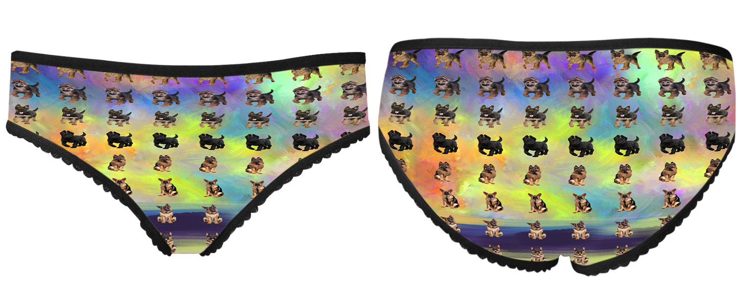 Paradise Wave German Shepherd Dogs All Over Print High-cut Women's Brief