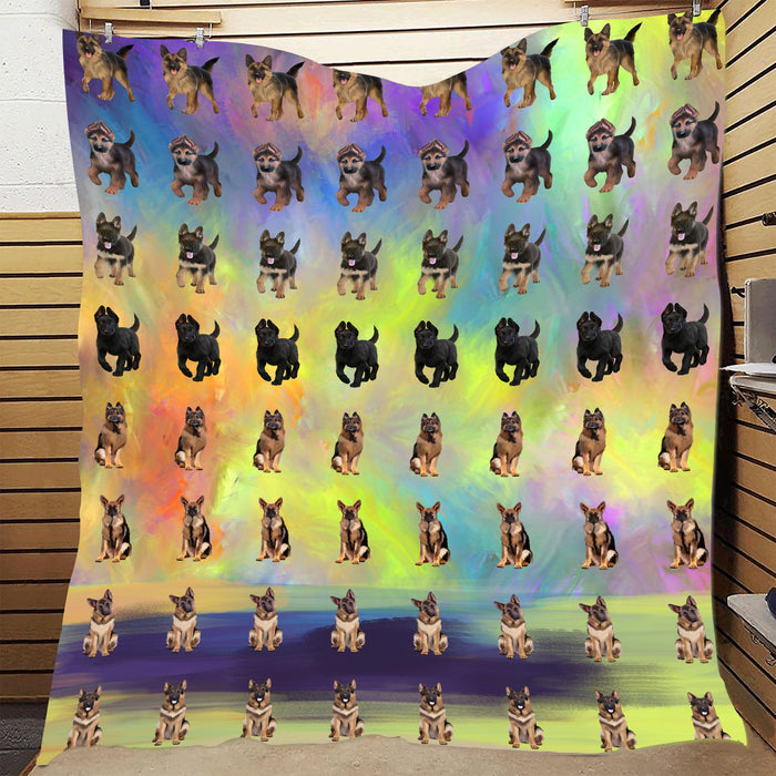 Paradise Wave German Shepherd Dogs Quilt