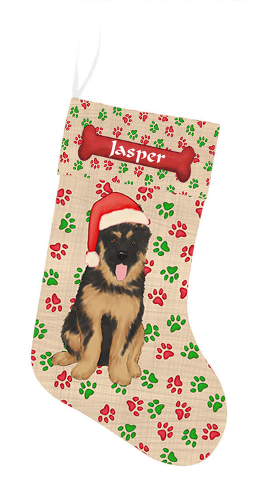 Pet Name Personalized Christmas Paw Print German Shepherd Dogs Stocking