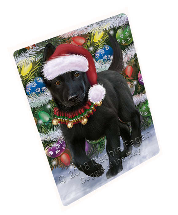 Trotting in the Snow German Shepher Dog Large Refrigerator / Dishwasher Magnet RMAG89118