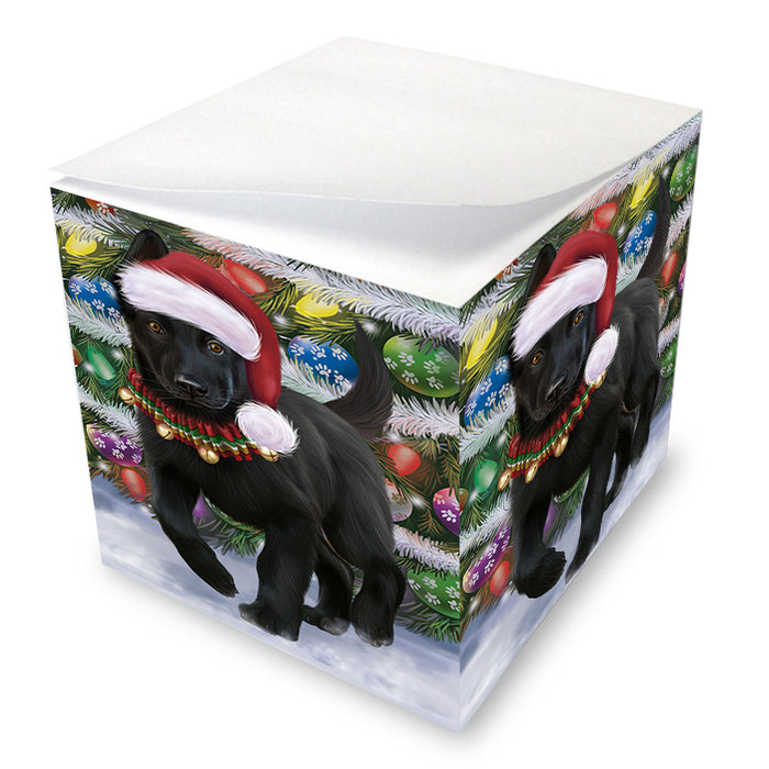 Trotting in the Snow German Shepher Dog Note Cube NOC56224