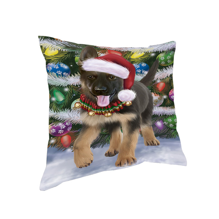 Trotting in the Snow German Shepher Dog Pillow PIL75452