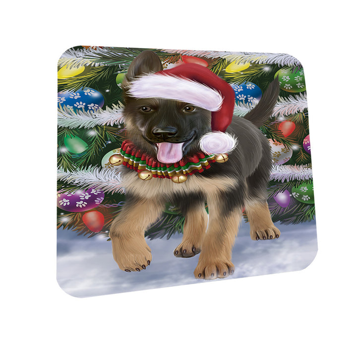 Trotting in the Snow German Shepher Dog Coasters Set of 4 CST54537