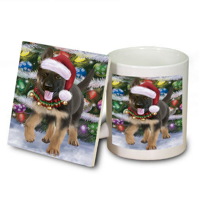 Trotting in the Snow German Shepher Dog Mug and Coaster Set MUC54571