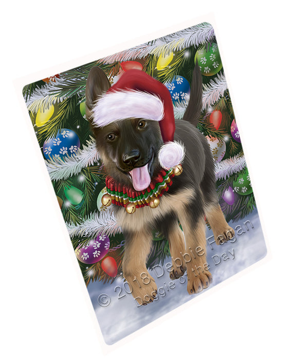 Trotting in the Snow German Shepher Dog Large Refrigerator / Dishwasher Magnet RMAG89124