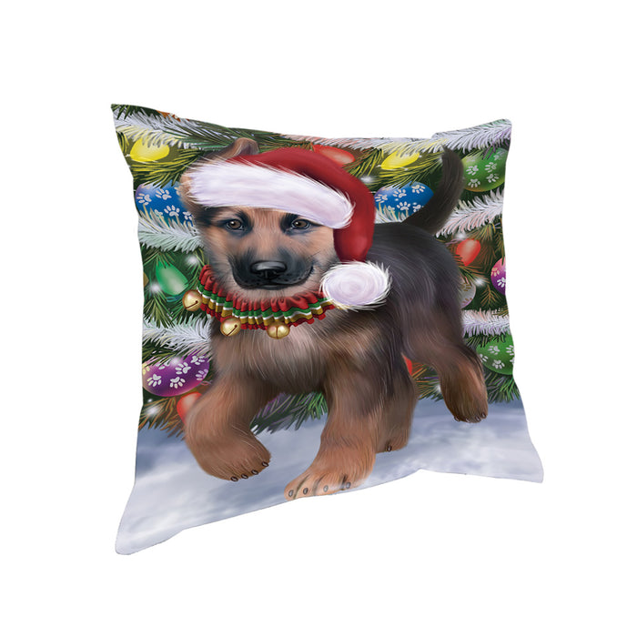 Trotting in the Snow German Shepher Dog Pillow PIL75456