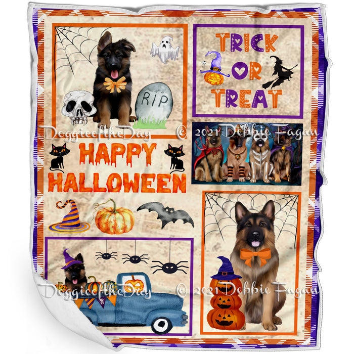 Happy Halloween Trick or Treat German Shepherd Dogs Blanket BLNKT143748