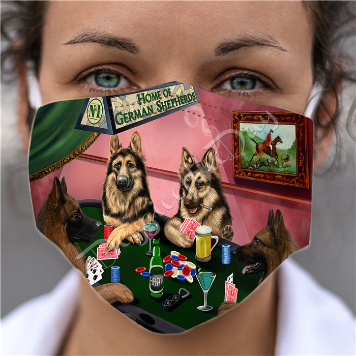 Home of German Shepherd Dogs Playing Poker Face Mask FM49793