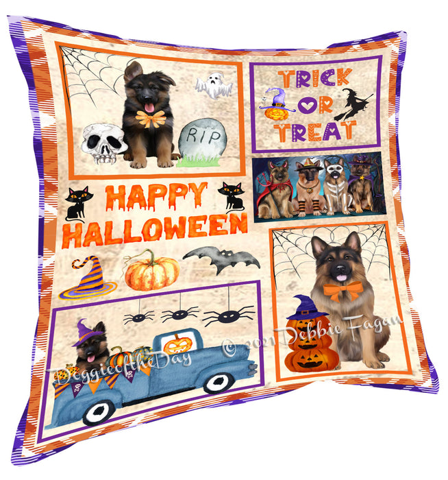 Happy Halloween Trick or Treat German Shepherd Dogs Pillow with Top Quality High-Resolution Images - Ultra Soft Pet Pillows for Sleeping - Reversible & Comfort - Ideal Gift for Dog Lover - Cushion for Sofa Couch Bed - 100% Polyester