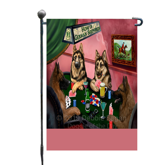 Personalized Home of German Shepherd Dogs Four Dogs Playing Poker Custom Garden Flags GFLG-DOTD-A60269