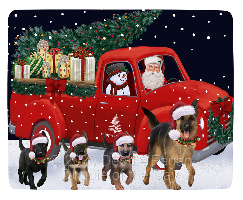 Christmas Express Delivery Red Truck Running German Shepherd Dogs Blanket BLNKT141823