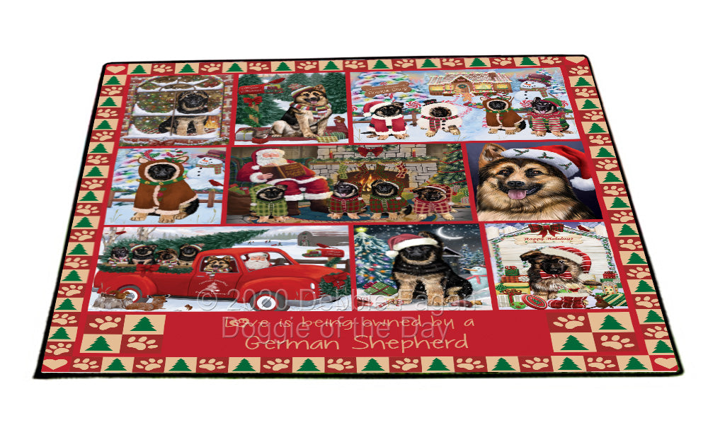 Love is Being Owned Christmas German Shepherd Dogs Floormat FLMS54853