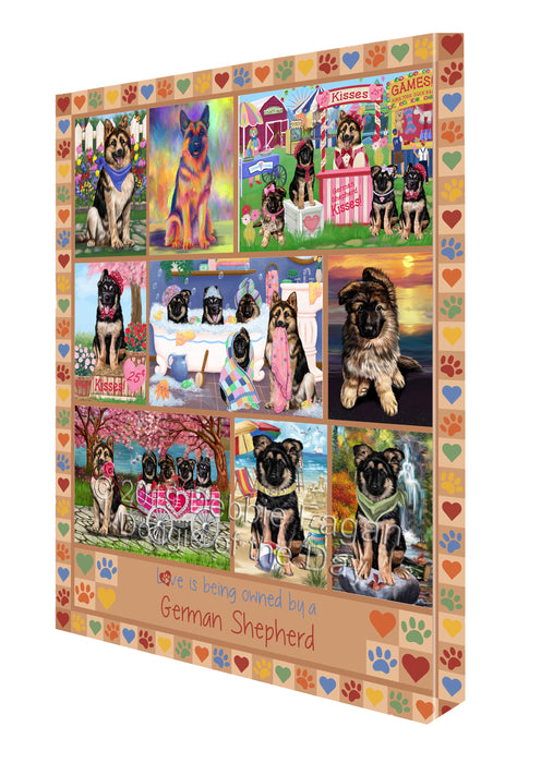 Love is Being Owned German Shepherd Dog Beige Canvas Print Wall Art Décor CVS138050