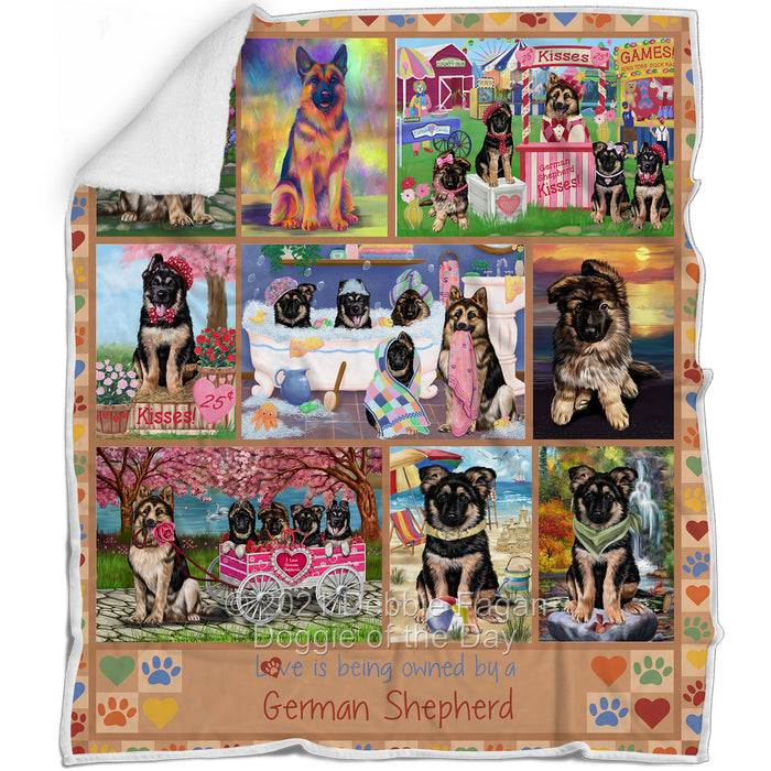 Love is Being Owned German Shepherd Dog Beige Blanket BLNKT137442