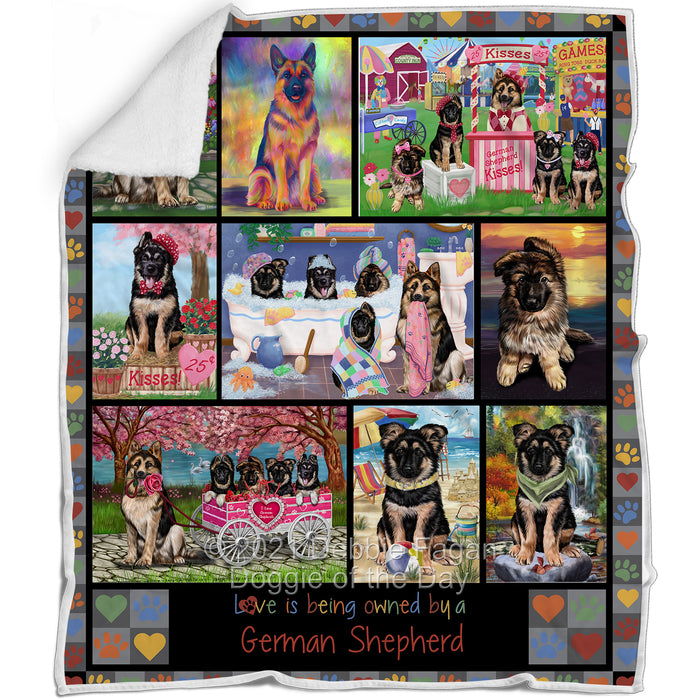 Love is Being Owned German Shepherd Dog Grey Blanket BLNKT137451