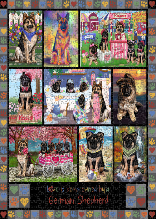 Love is Being Owned German Shepherd Dog Grey Puzzle with Photo Tin PUZL98440