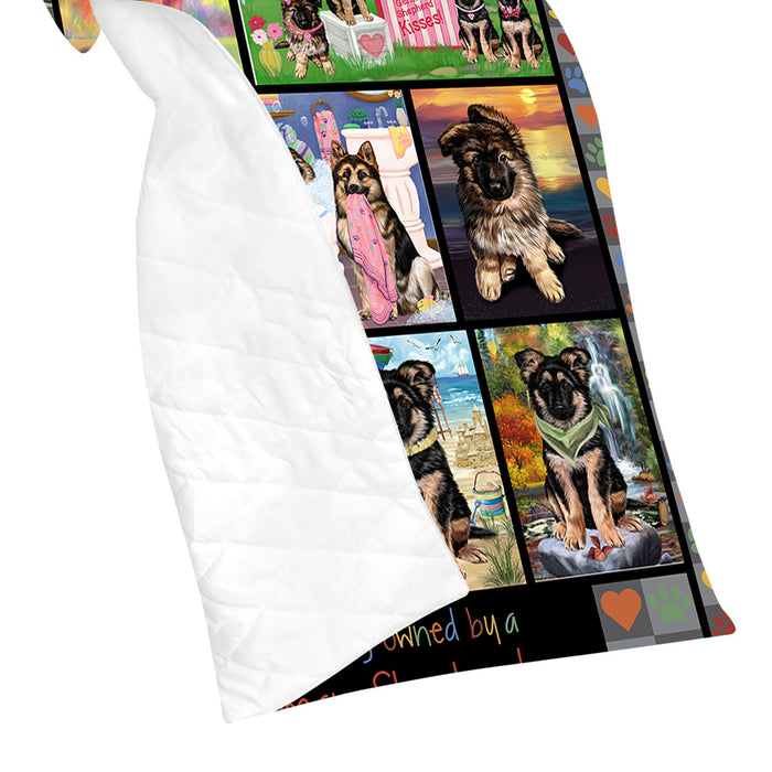 Love is Being Owned German Shepherd Dog Grey Quilt