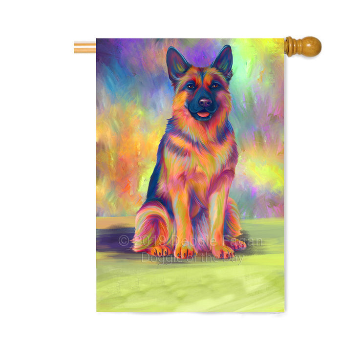Personalized Paradise Wave German Shepherd Dog Custom House Flag FLG-DOTD-A60093