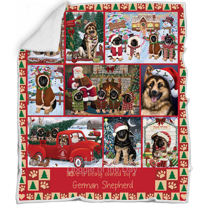 Love is Being Owned Christmas German Shepherd Dogs Blanket BLNKT143468