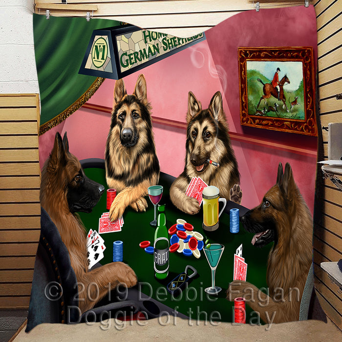 Home of  German Shepherd Dogs Playing Poker Quilt