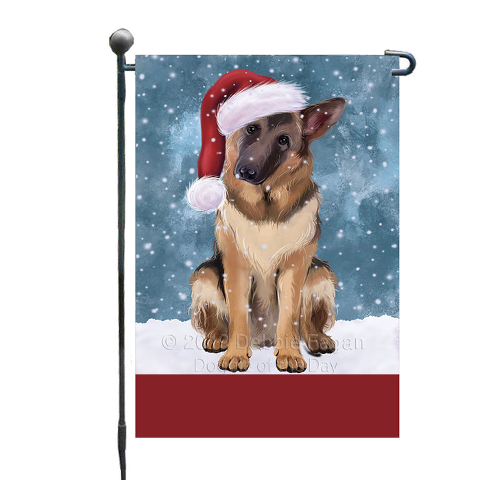 Personalized Let It Snow Happy Holidays German Shepherd Dog Custom Garden Flags GFLG-DOTD-A62354