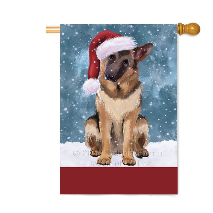 Personalized Let It Snow Happy Holidays German Shepherd Dog Custom House Flag FLG-DOTD-A62410