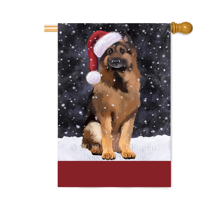 Personalized Let It Snow Happy Holidays German Shepherd Dog Custom House Flag FLG-DOTD-A62411