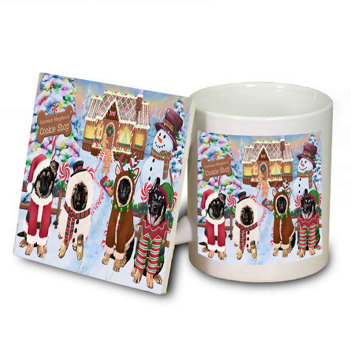Holiday Gingerbread Cookie Shop German Shepherds Dog Mug and Coaster Set MUC56392