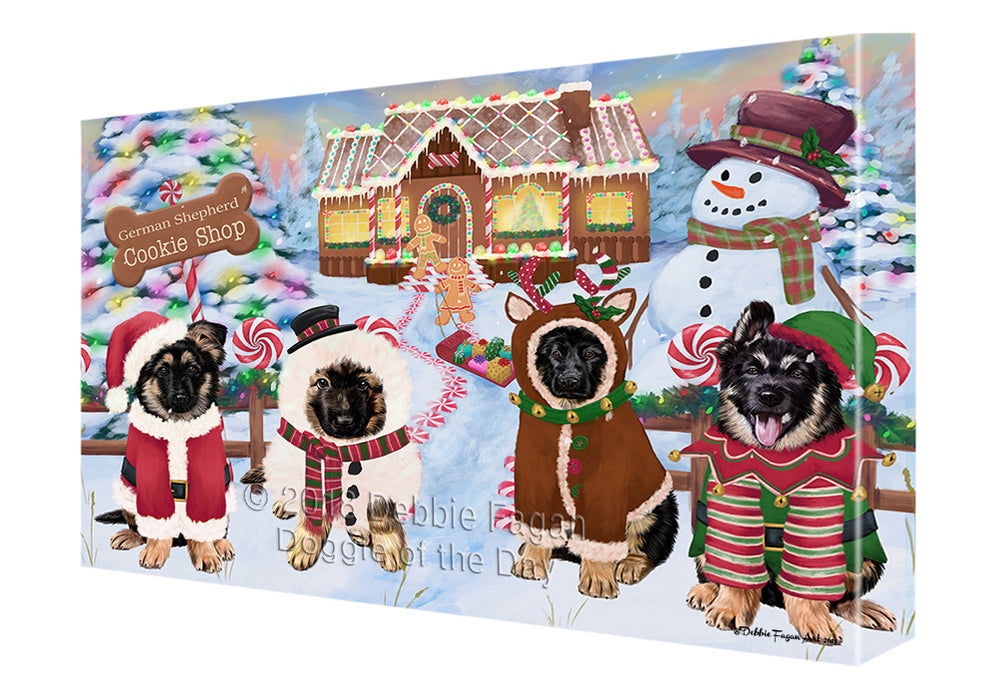 Holiday Gingerbread Cookie Shop German Shepherds Dog Canvas Print Wall Art Décor CVS129824